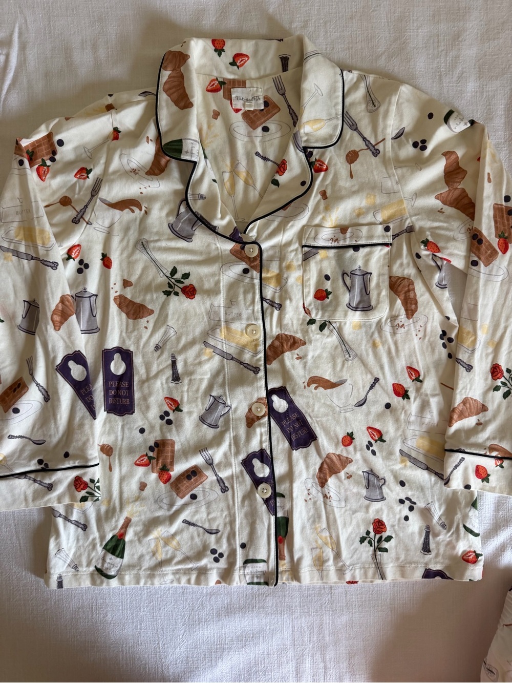 BedHead Cream Pajama Set “Breakfast in Bed” collection - Picture 3 of 10